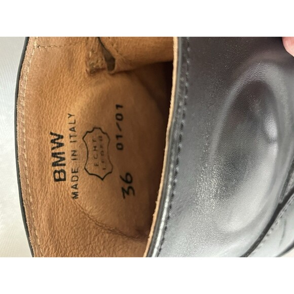 BMW Black Leather Lace Up Ankle Moto Riding Boot W/ Ankle Protector Women SZ 6 - Picture 10 of 11